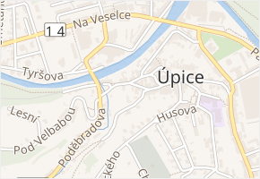 Žižkova v obci Úpice - mapa ulice