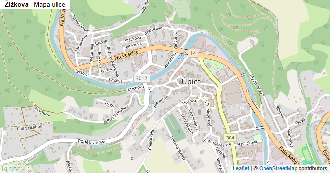 Žižkova - mapa ulice