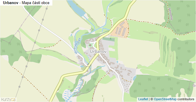 Urbanov - mapa části obce