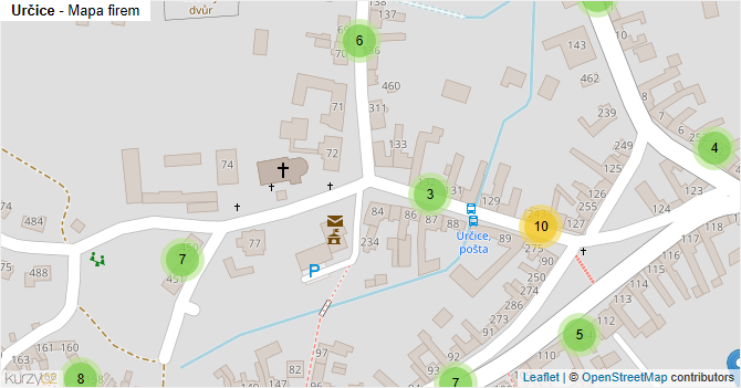 Určice - mapa firem