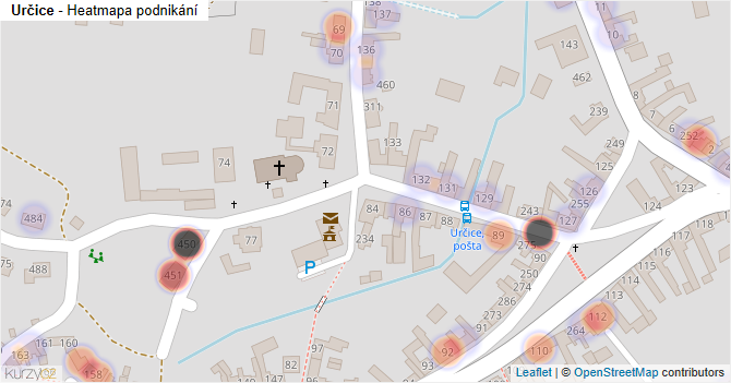 Určice - mapa podnikání