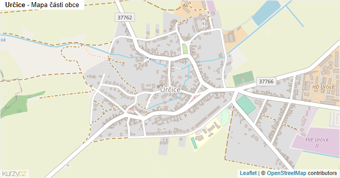Určice - mapa části obce
