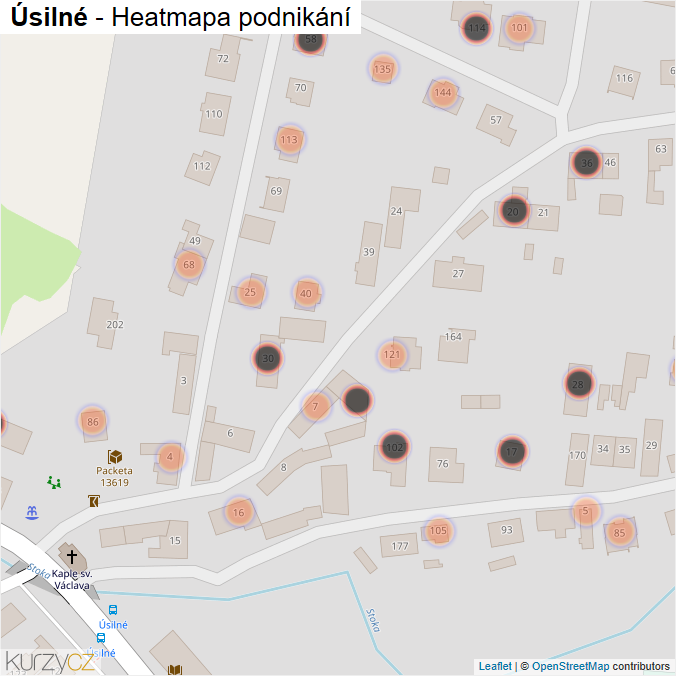 Mapa Úsilné - Firmy v obci.
