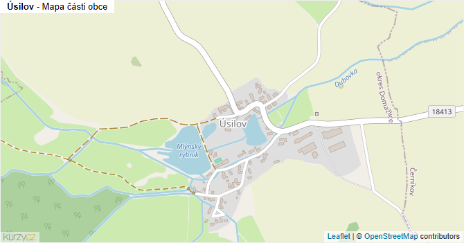 Úsilov - mapa části obce