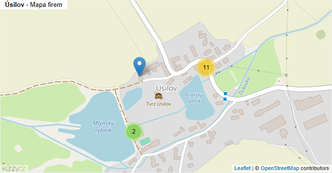 Úsilov - mapa firem