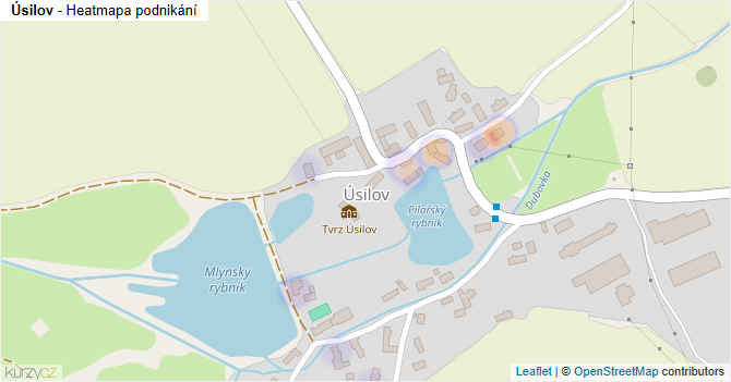 Úsilov - mapa podnikání