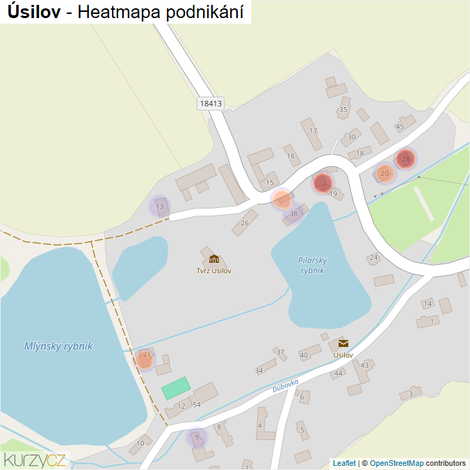 Mapa Úsilov - Firmy v části obce.