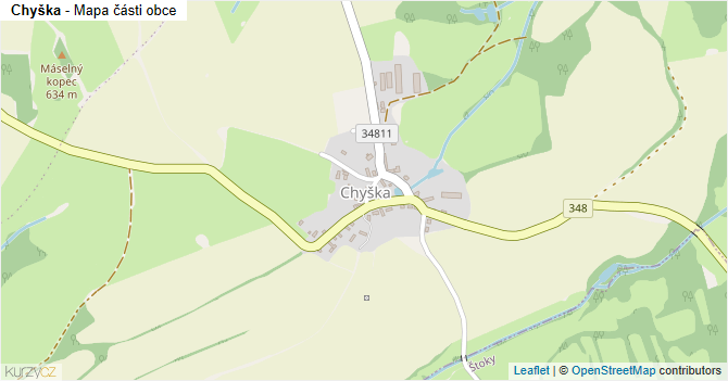 Chyška - mapa části obce