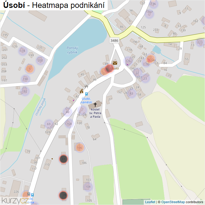 Mapa Úsobí - Firmy v části obce.