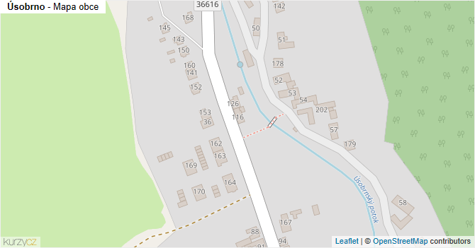 Úsobrno - mapa obce