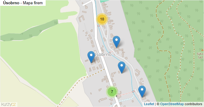 Úsobrno - mapa firem