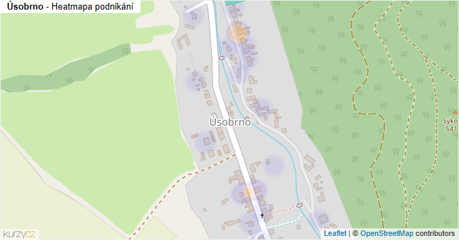 Úsobrno - mapa podnikání
