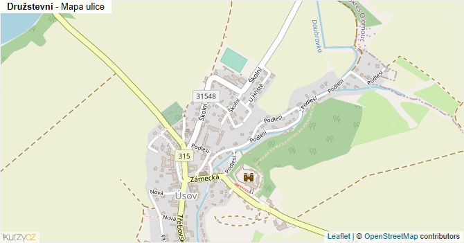 Družstevní - mapa ulice