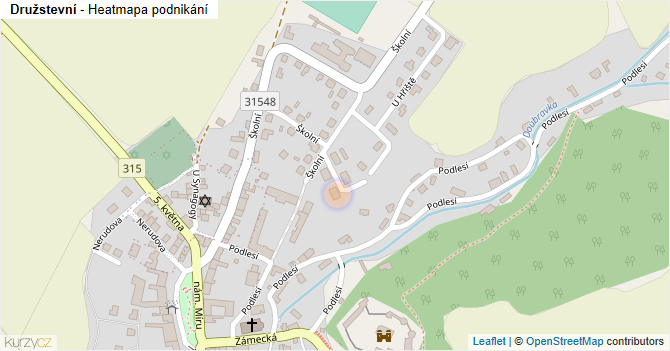 Družstevní - mapa podnikání