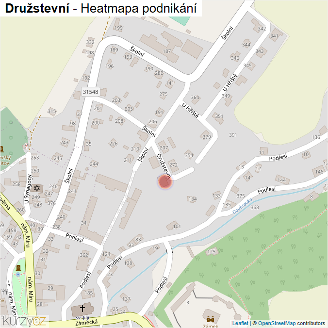 Mapa Družstevní - Firmy v ulici.