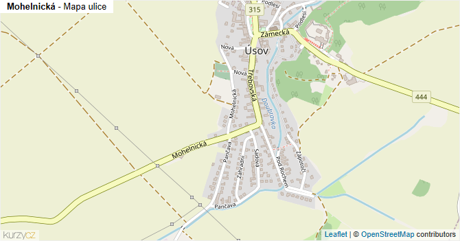 Mohelnická - mapa ulice