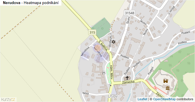 Nerudova - mapa podnikání