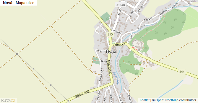 Nová - mapa ulice