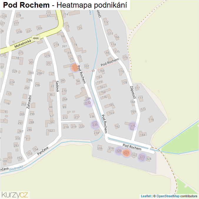 Mapa Pod Rochem - Firmy v ulici.