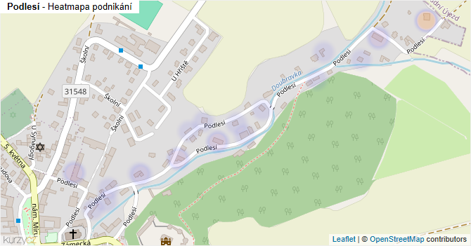 Podlesí - mapa podnikání