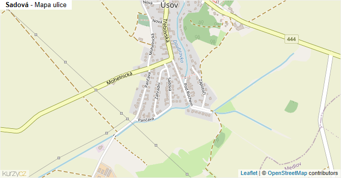Sadová - mapa ulice