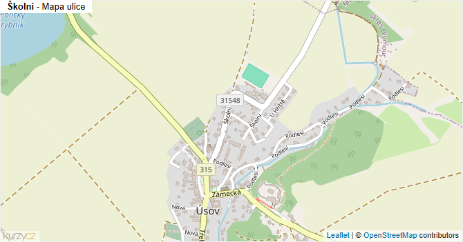 Školní - mapa ulice