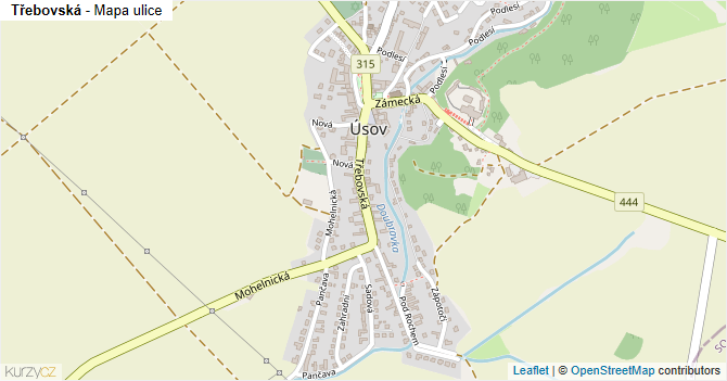 Třebovská - mapa ulice
