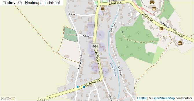 Třebovská - mapa podnikání