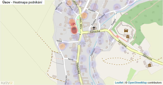 Úsov - mapa podnikání