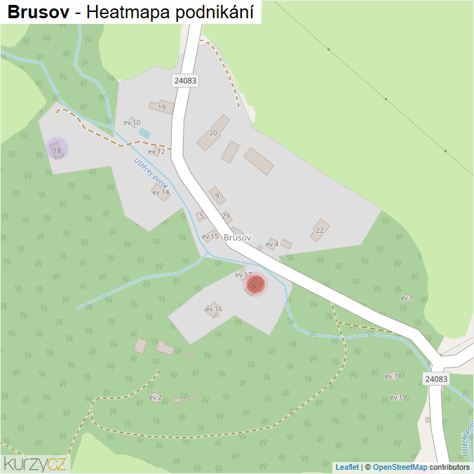 Mapa Brusov - Firmy v části obce.