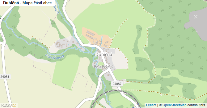 Dubičná - mapa části obce