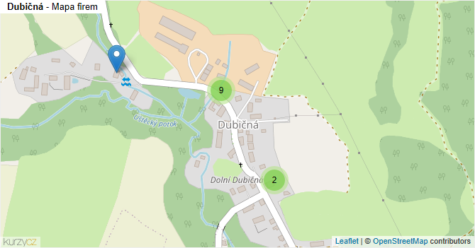 Dubičná - mapa firem