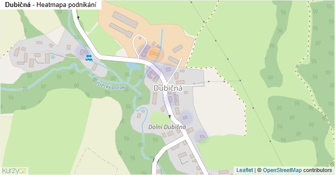 Dubičná - mapa podnikání