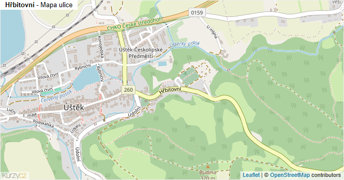 Hřbitovní - mapa ulice