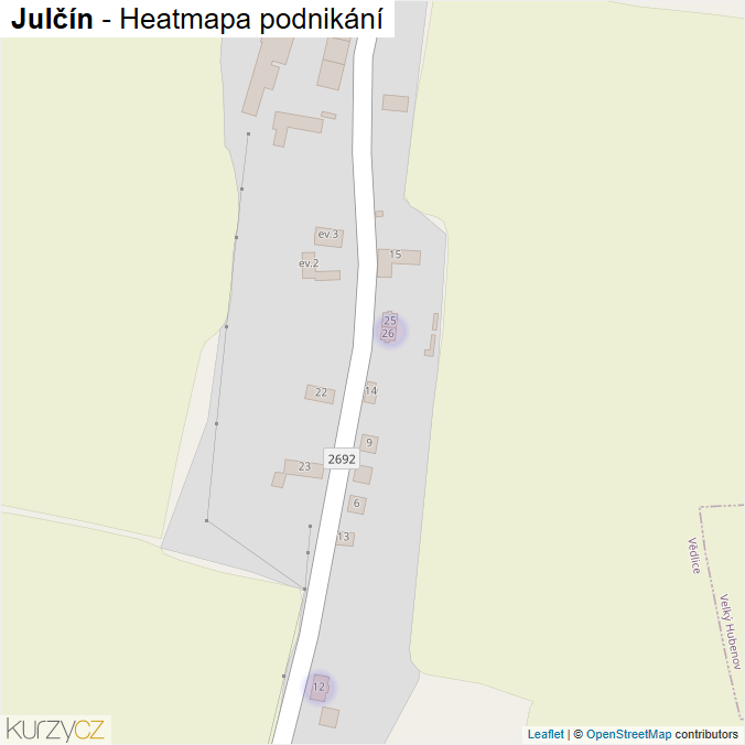 Mapa Julčín - Firmy v části obce.
