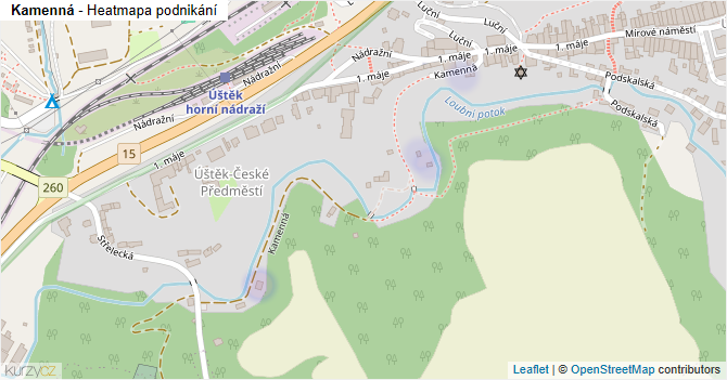 Kamenná - mapa podnikání