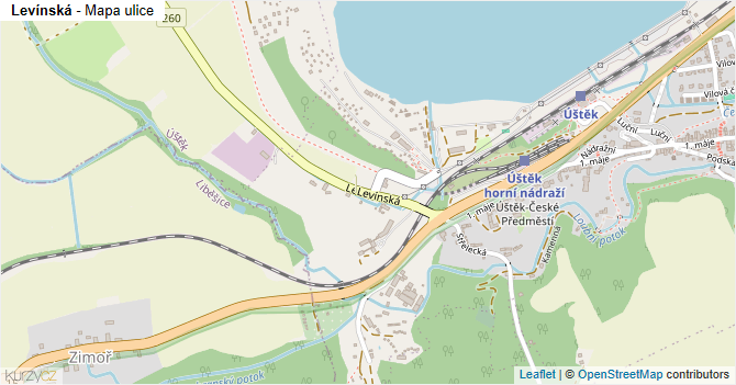 Levínská - mapa ulice