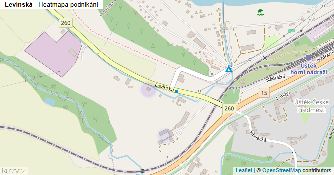 Levínská - mapa podnikání