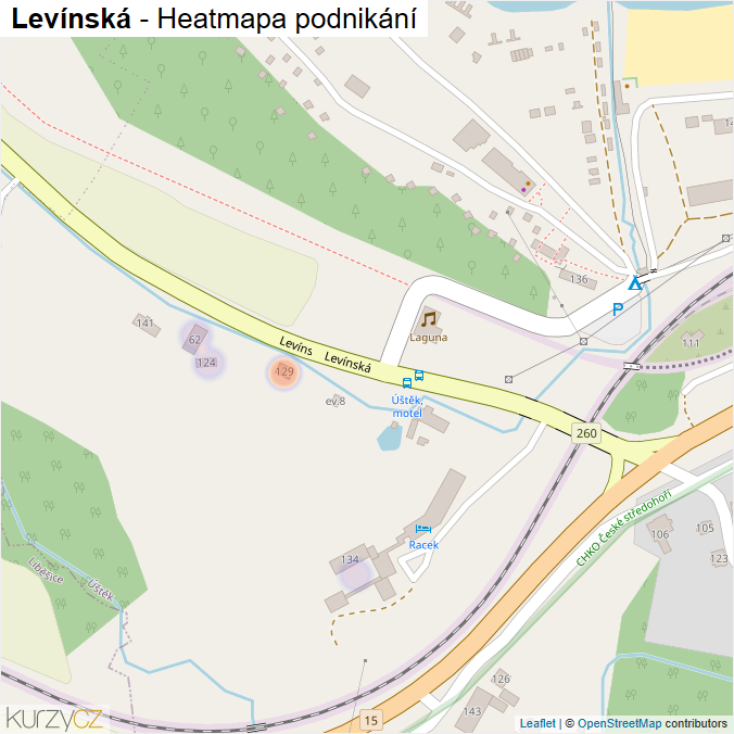 Mapa Levínská - Firmy v ulici.