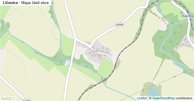 Ličenice - mapa části obce