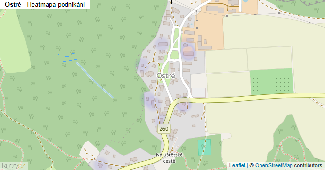 Ostré - mapa podnikání