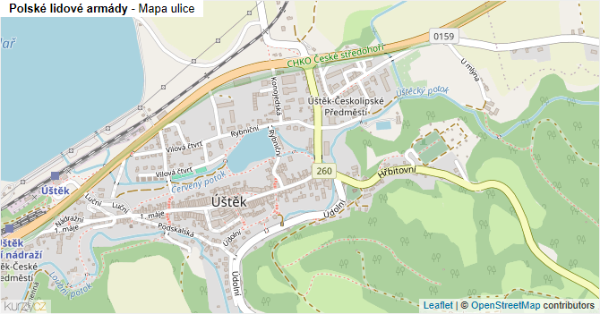 Polské lidové armády - mapa ulice