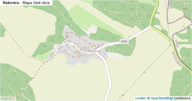 Rašovice - mapa části obce