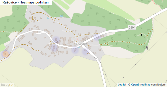 Rašovice - mapa podnikání