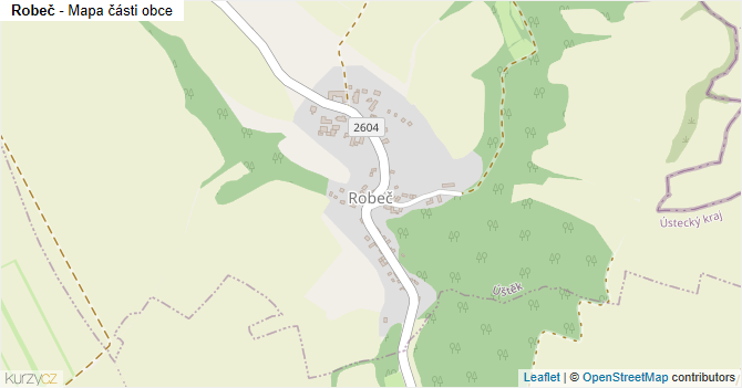 Robeč - mapa části obce