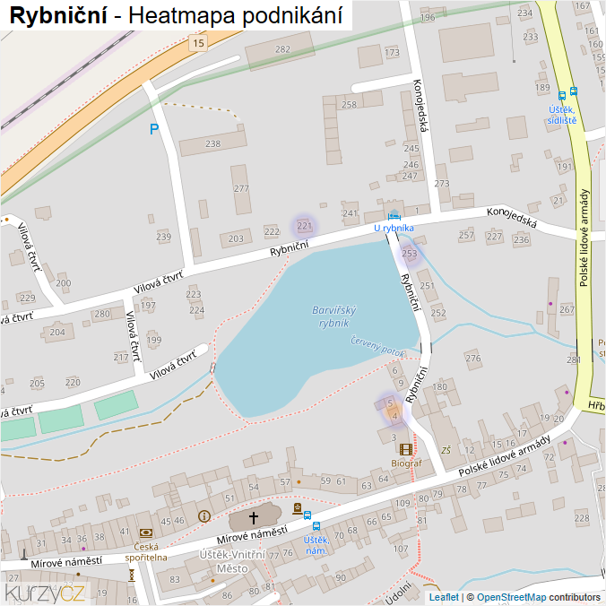 Mapa Rybniční - Firmy v ulici.