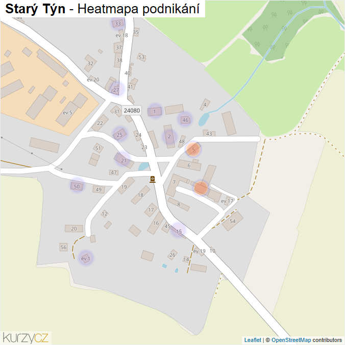 Mapa Starý Týn - Firmy v části obce.