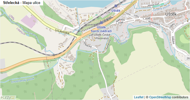 Střelecká - mapa ulice