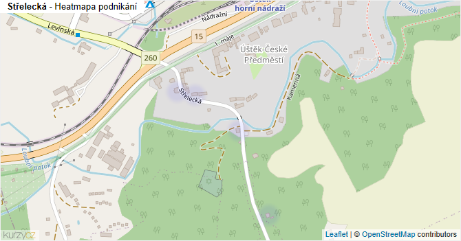 Střelecká - mapa podnikání