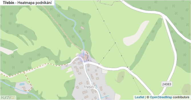 Třebín - mapa podnikání